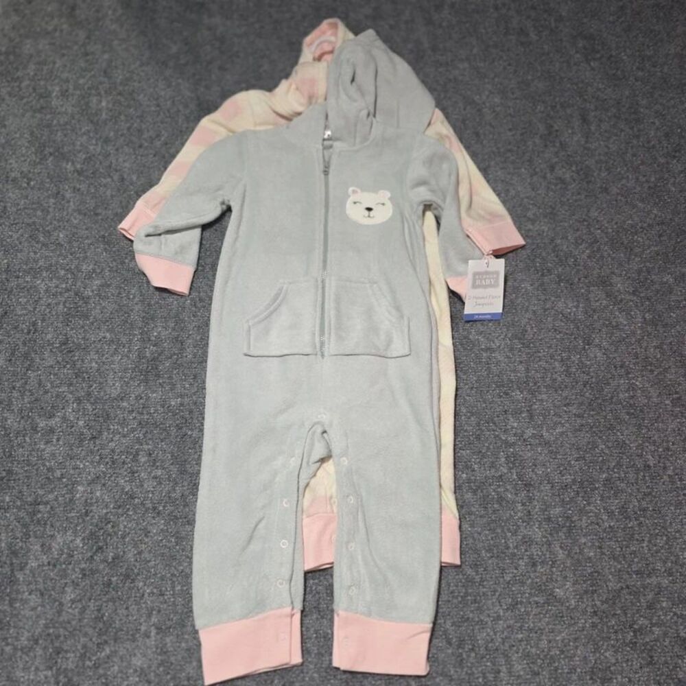 Hudson Baby 2-Pack Fleece Jumpsuits